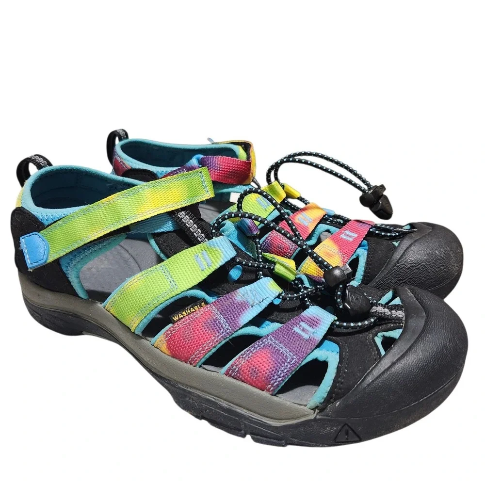 KEEN Newport H2 Sandals Kids US 1 Rainbow Tie Dye Waterproof Outdoor Hike Shoes